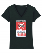 NYC TAG Tricou mânecă scurtă guler V Damă Evoker