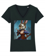 rabbit lady Tricou mânecă scurtă guler V Damă Evoker