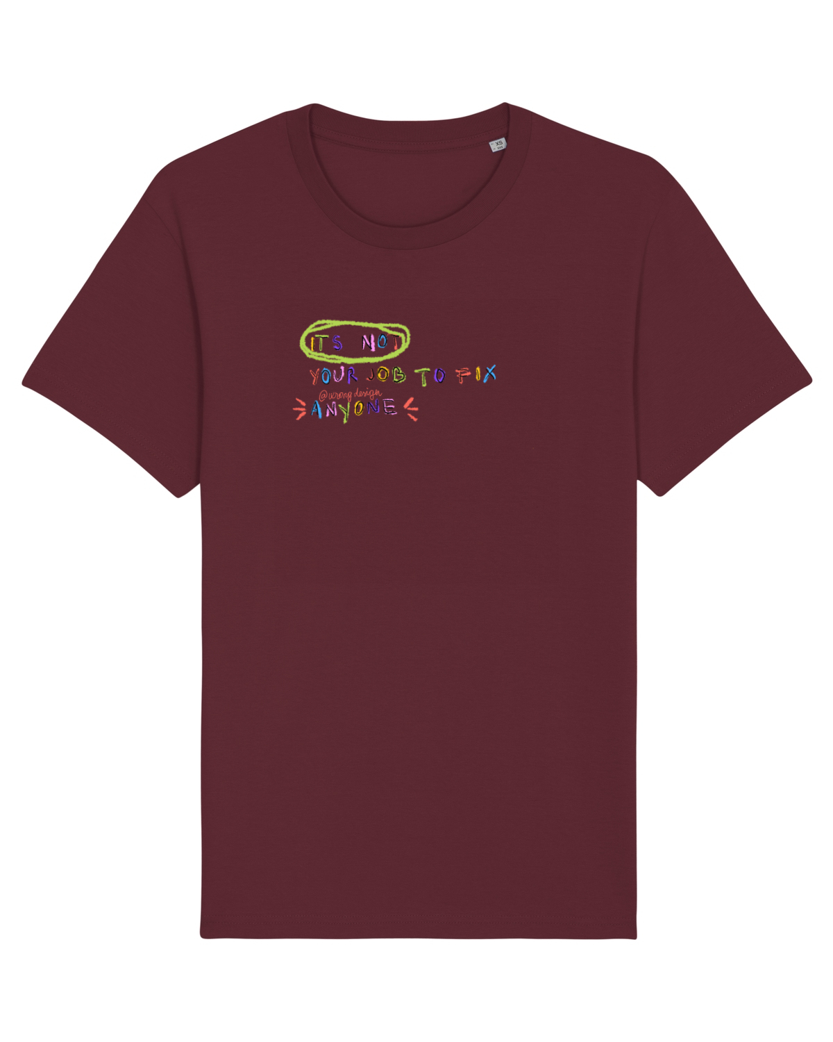 Tricou mânecă scurtă Unisex Rocker Burgundy