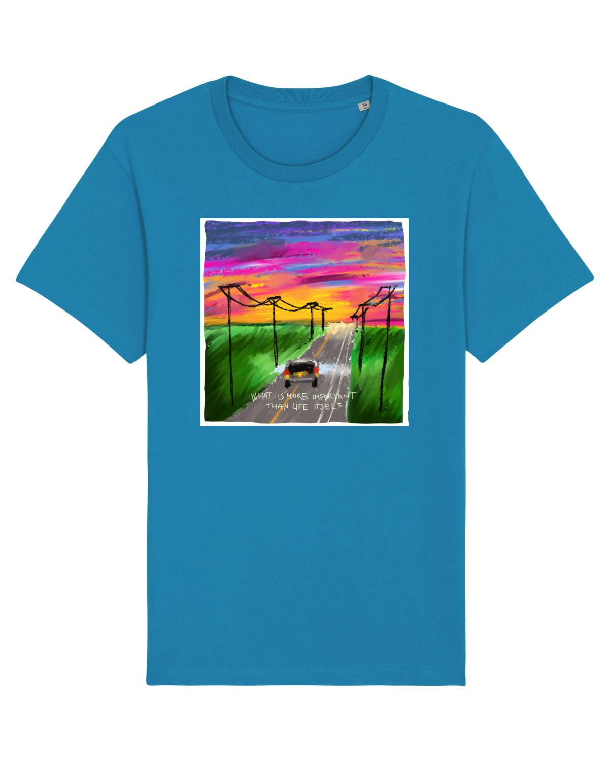 Tricou mânecă scurtă Unisex Rocker Azur