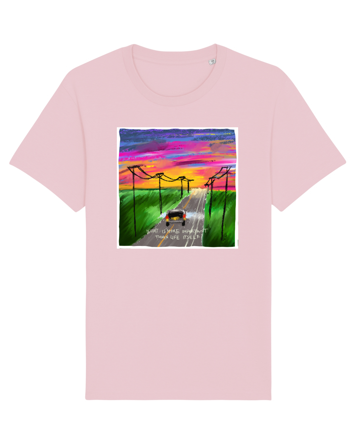 Tricou mânecă scurtă Unisex Rocker Cotton Pink
