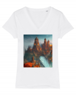 waterfall Tricou mânecă scurtă guler V Damă Evoker