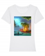 love  island Tricou mânecă scurtă guler larg fitted Damă Expresser