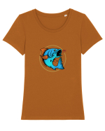 Fishing Tricou mânecă scurtă guler larg fitted Damă Expresser