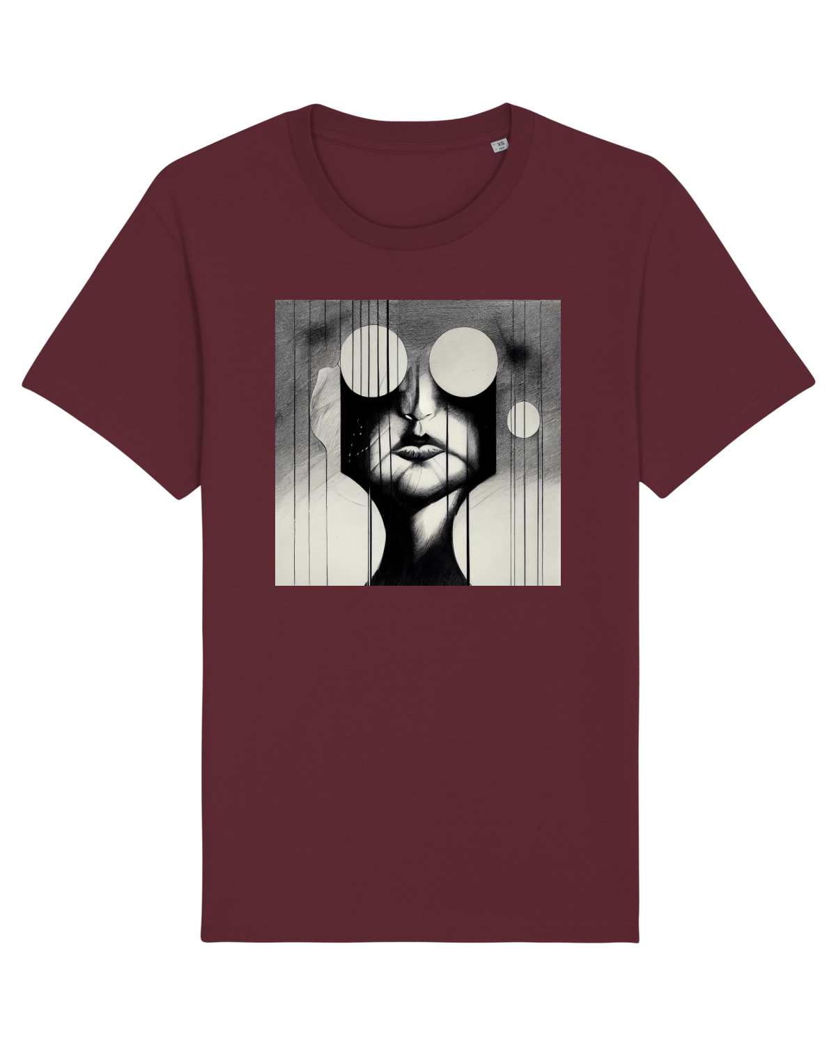 Tricou mânecă scurtă Unisex Rocker Burgundy
