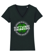 SOFTWARE ENGINEERS Tricou mânecă scurtă guler V Damă Evoker