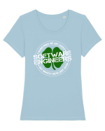 SOFTWARE ENGINEERS Tricou mânecă scurtă guler larg fitted Damă Expresser