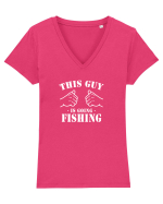 Going fishing Tricou mânecă scurtă guler V Damă Evoker