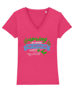 SPRING Tricou mânecă scurtă guler V Damă Evoker