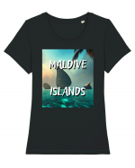 MALDIVE ISLANDS Tricou mânecă scurtă guler larg fitted Damă Expresser