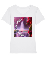 FIGHT FOR YOUR FAIRYTALE Tricou mânecă scurtă guler larg fitted Damă Expresser