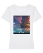 THE BEST IS YET TO COME Tricou mânecă scurtă guler larg fitted Damă Expresser