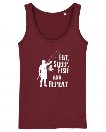 Eat sleep fish repeat Burgundy