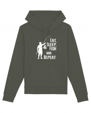 Eat sleep fish repeat Khaki