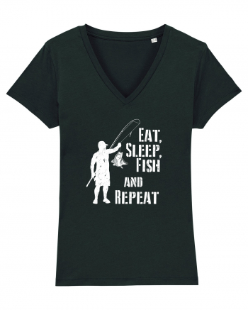 Eat sleep fish repeat Black