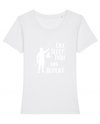 Eat sleep fish repeat White