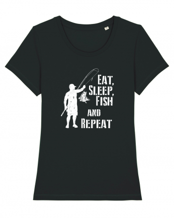 Eat sleep fish repeat Black