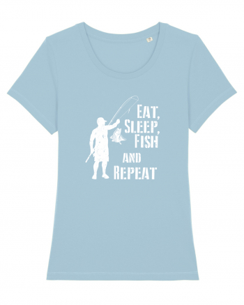 Eat sleep fish repeat Sky Blue