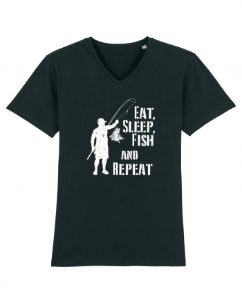 Eat sleep fish repeat Black