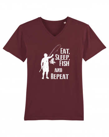 Eat sleep fish repeat Burgundy