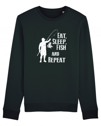 Eat sleep fish repeat Black