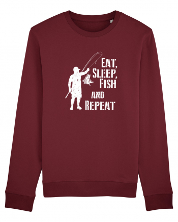 Eat sleep fish repeat Burgundy