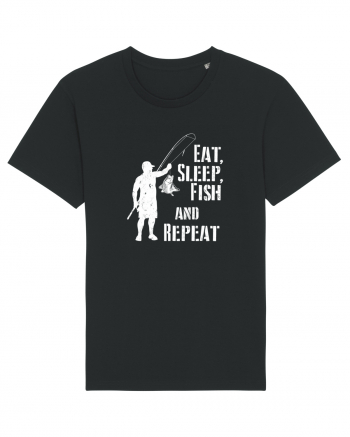 Eat sleep fish repeat Black