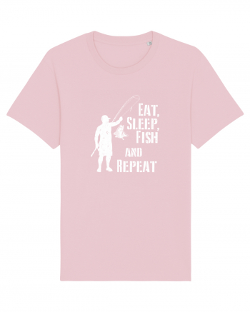 Eat sleep fish repeat Cotton Pink