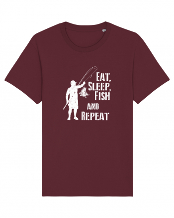 Eat sleep fish repeat Burgundy