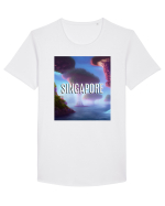 SINGAPORE Tricou mânecă scurtă guler larg Bărbat Skater