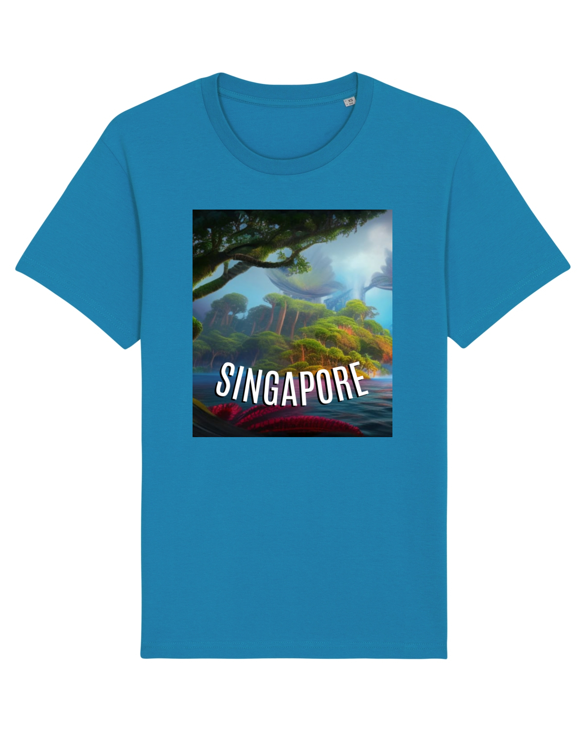 Tricou mânecă scurtă Unisex Rocker Azur