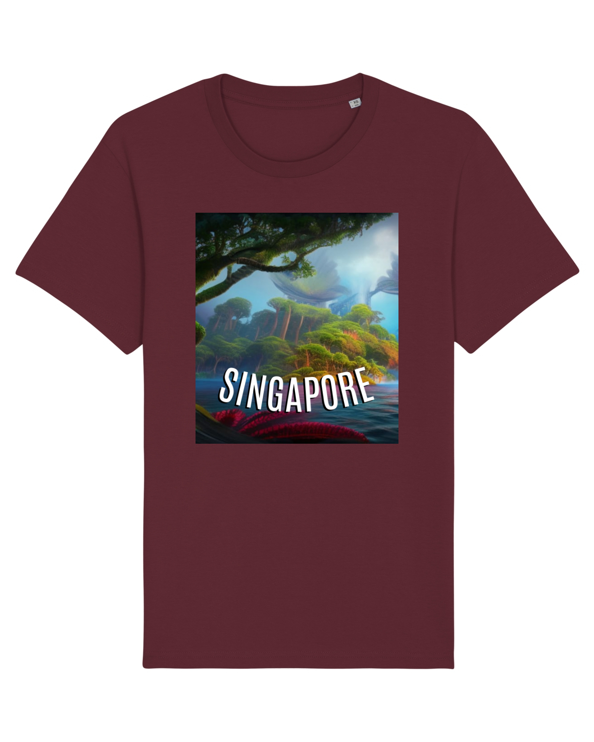Tricou mânecă scurtă Unisex Rocker Burgundy