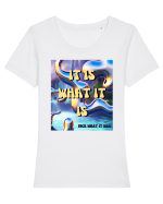 IT IS WHAT IT IS Tricou mânecă scurtă guler larg fitted Damă Expresser
