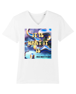 IT IS WHAT IT IS Tricou mânecă scurtă guler V Bărbat Presenter