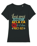 Îmi vrei binele? Tricou mânecă scurtă guler larg fitted Damă Expresser