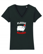 Fleece Navidad Tricou mânecă scurtă guler V Damă Evoker