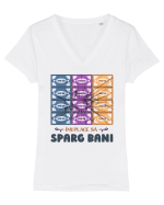 Îmi place să sparg bani Tricou mânecă scurtă guler V Damă Evoker