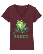 Be Green! Tricou mânecă scurtă guler V Damă Evoker