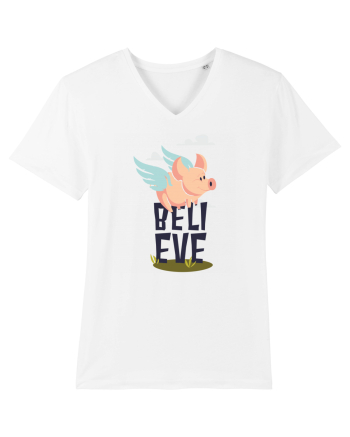 Believe Flying Pig White