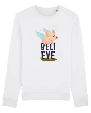 Believe Flying Pig White