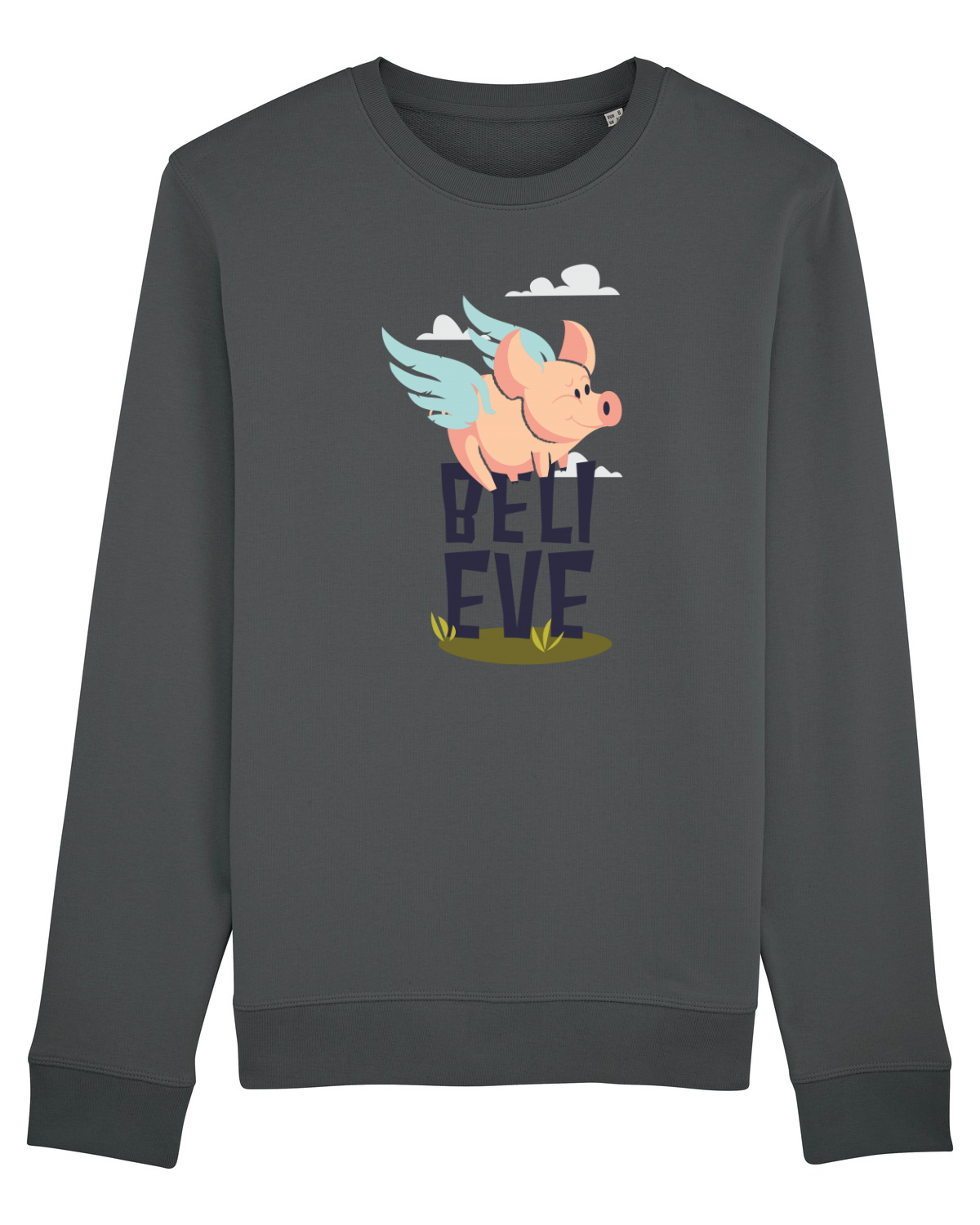 Bluză mânecă lungă Unisex Rise Anthracite