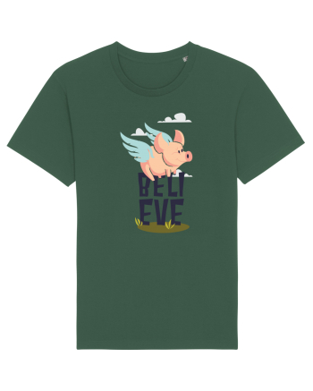 Believe Flying Pig Bottle Green