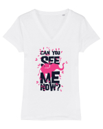 Can You See Me Now Tricou mânecă scurtă guler V Damă Evoker