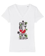 Check Out These Melons Tricou mânecă scurtă guler V Damă Evoker