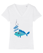 Free Piercing Tricou mânecă scurtă guler V Damă Evoker