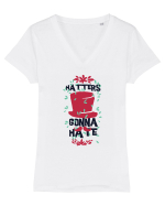 Hatters Gonna Hate Tricou mânecă scurtă guler V Damă Evoker