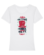 Hatters Gonna Hate Tricou mânecă scurtă guler larg fitted Damă Expresser