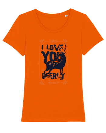 I Love You Deerly Bright Orange