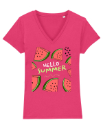 HELLO SUMMER Tricou mânecă scurtă guler V Damă Evoker