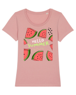 HELLO SUMMER Tricou mânecă scurtă guler larg fitted Damă Expresser